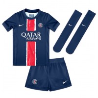 Echipament fotbal Paris Saint-Germain Bradley Barcola #29 Tricou Acasa 2024-25 pentru copii maneca scurta (+ Pantaloni scurti)